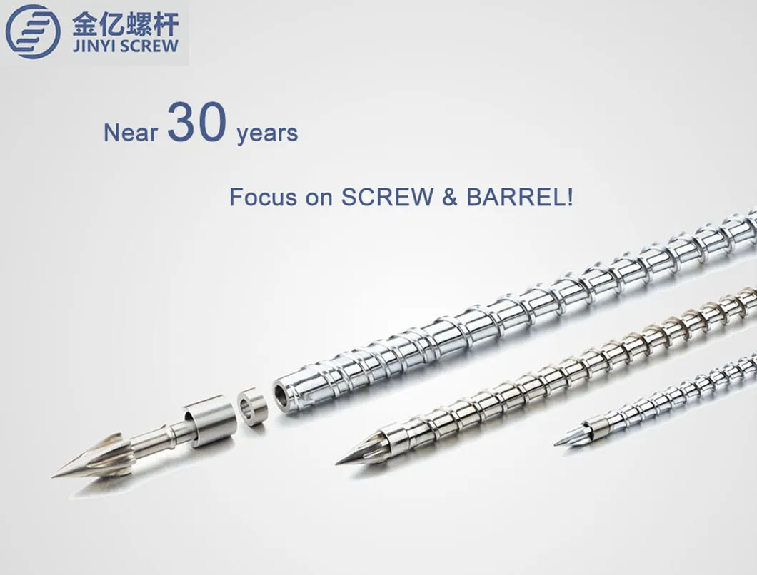 Twin Conical Screw and Barrel for Extrusion Machine for Blow Film Granulator