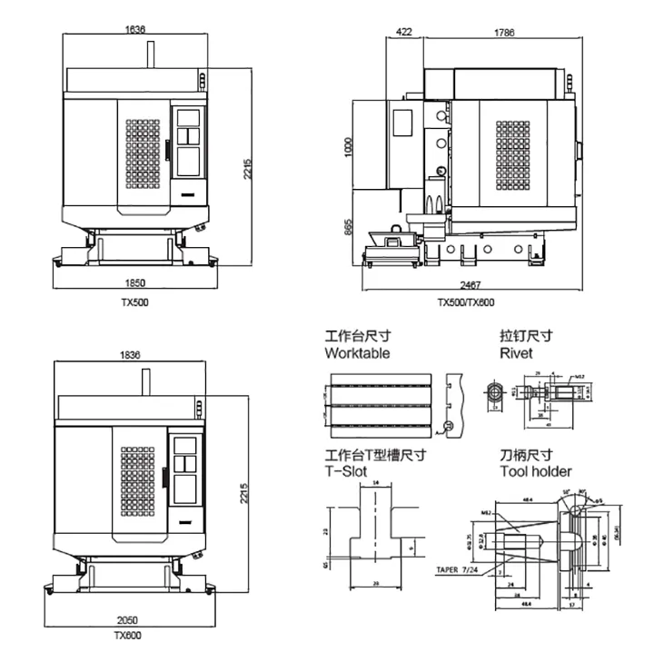 Tx600 CNC High Speed Milling and Drilling Machining Center for Motorcycle Parts with Bt30
