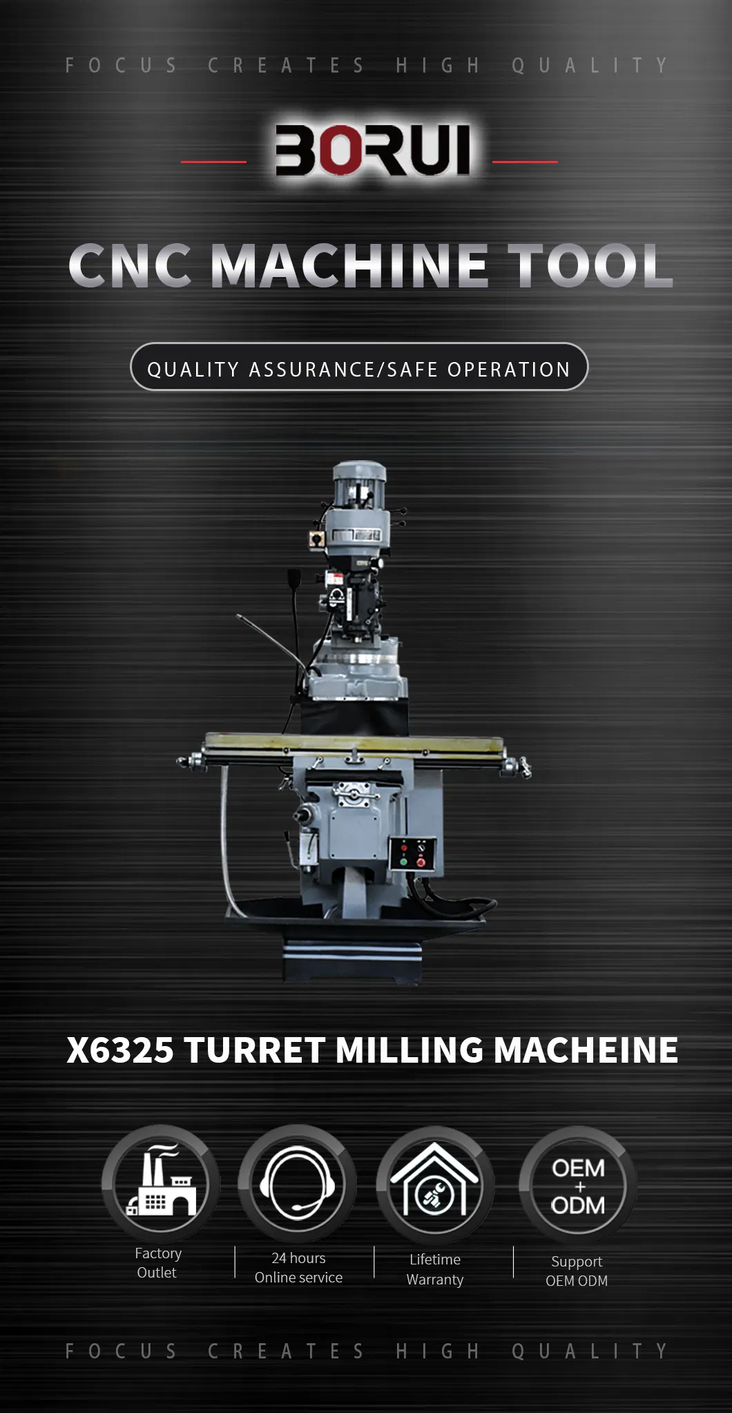 X6325 Fresadora Widely Used Universal Vertical Turret Metal Milling Machine Manual Dro Milling Machine